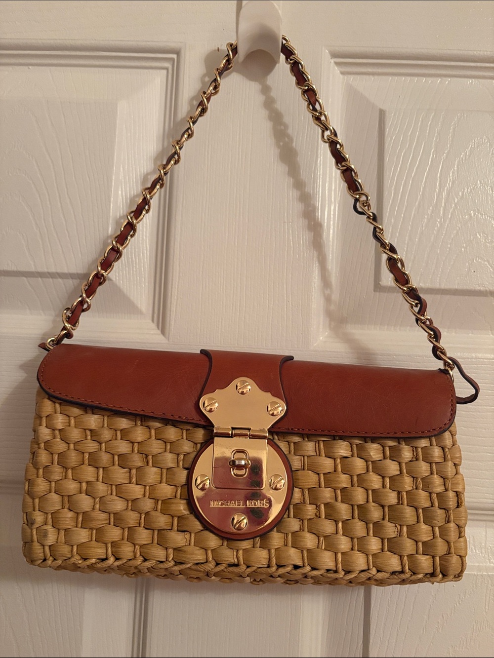Vintage Michael Kors Woven Straw Shoulder Bag